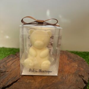 Vela perfumada Urso + caixinha + lacinho de cetim - Imagem 1
